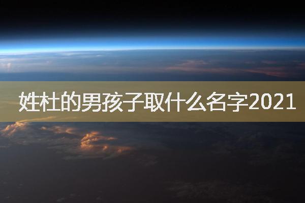 姓杜的男孩子取什么名字2021