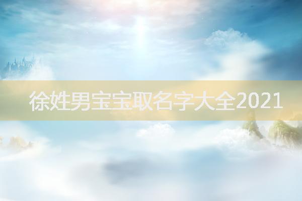 徐姓男宝宝取名字大全2021