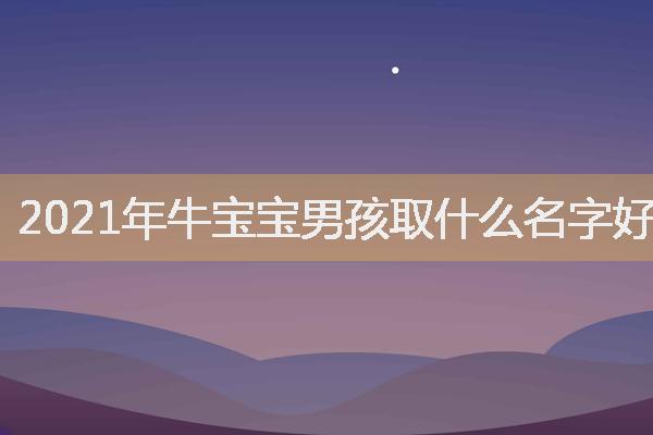 2021年牛宝宝男孩取什么名字好