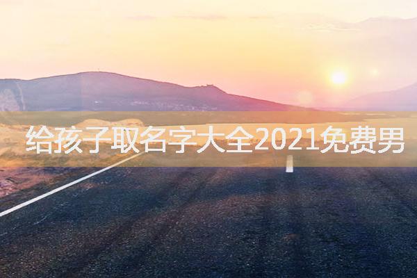 给孩子取名字大全2021免费男